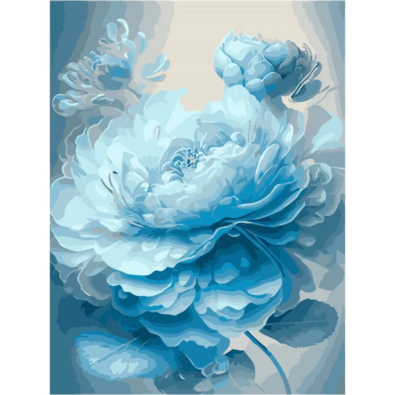 New Design Painting By Numbers DIY Blue Rose  Painting On Canvas Landscape Paintings And Wall Arts For Home Decor Wall Arts