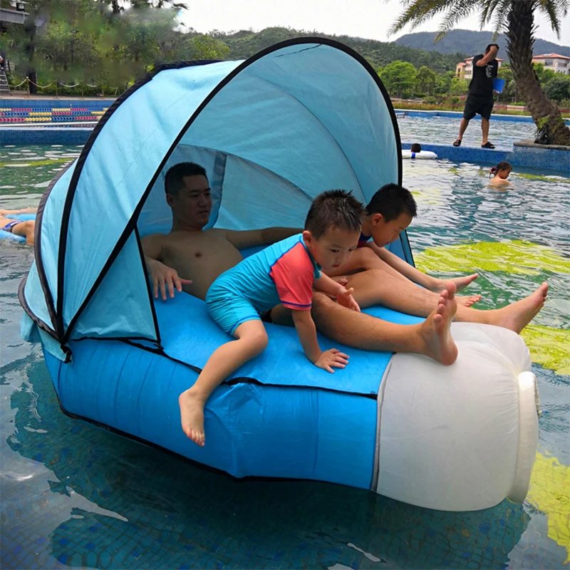 Best Selling Portable Beach Sun Shade Lazy Inflatable Lounger Chair Bed Air Sofa Couch for Outdoor