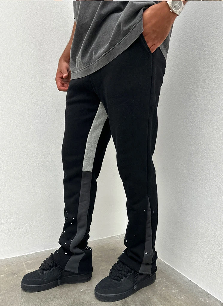 Vintage Flare Paint Joggers Sweatpants Stacked Pants Men Track Pants Flare Sweat Pants Men