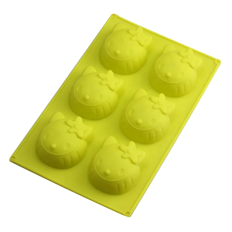 Hand Made Baking tools Cartoon Shape Silicone Mold Chocolate Mold 6 Hold Cake  Mold