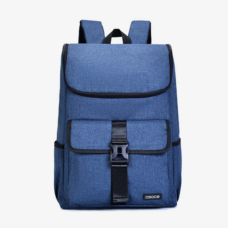 New arrival schoolboy backpack male school bag blue college student daily pack England style school backpack with bottle holder