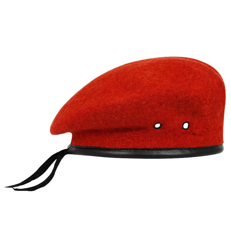 Hot Sale Woman Solid Color Painter Hat Beret Vintage Man Wool Beret Cap