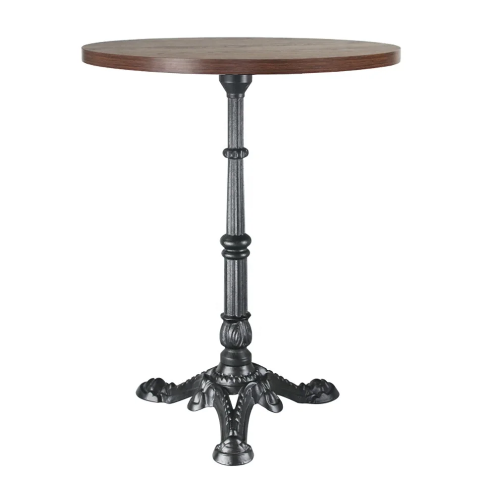 NEW 2022 factory direct canteen furniture three metal leg base veneer round top dining table for sale