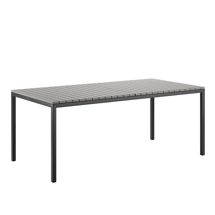 Contemporary Restaurant Picnic Garden Patio Plastic Wood Outdoor Furniture Metal Aluminum Dining Table