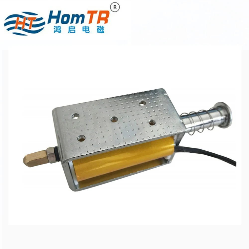 
HomTR DC 12v 24v 35mm long stroke push pull open frame electric solenoid small electromagnet 