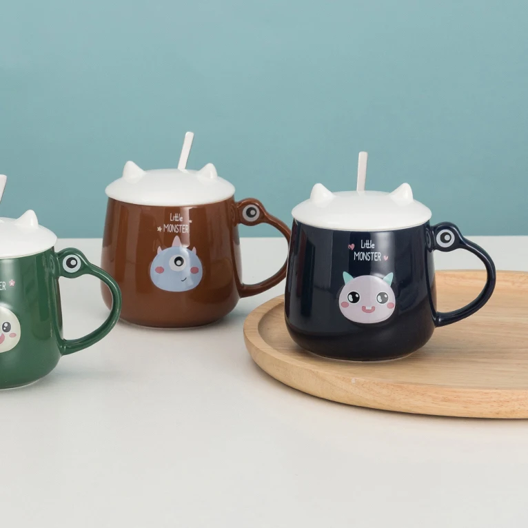 Cartoon monster cute mug ceramic coffee cup Candy-colored