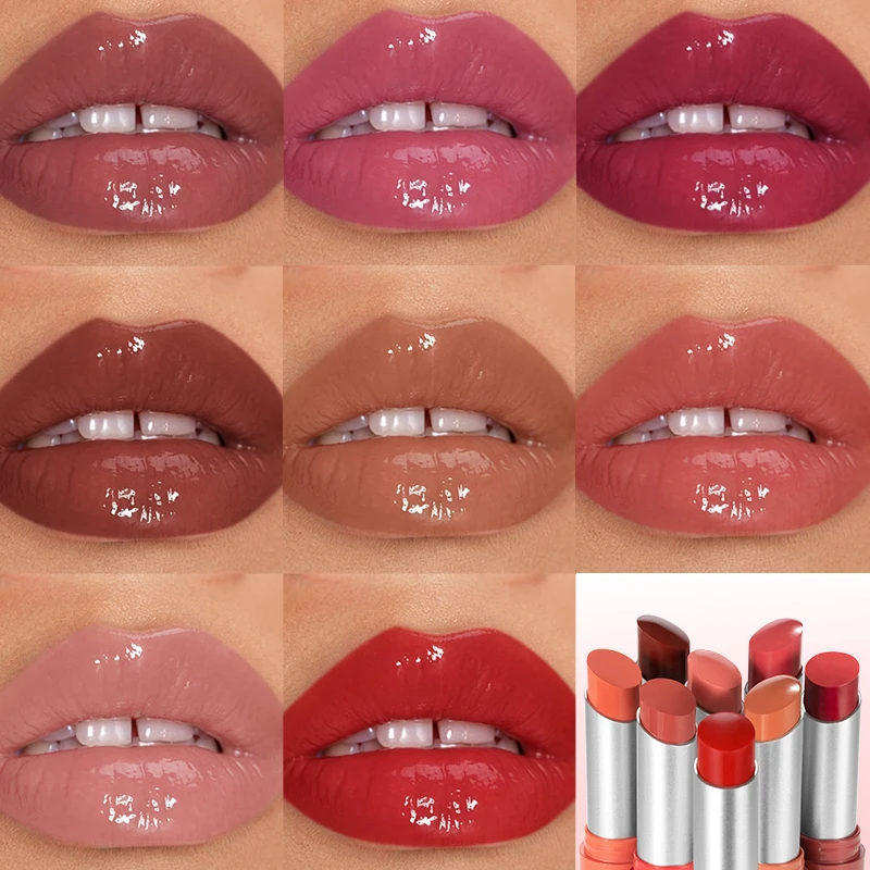 OEM Custom Logo 8colors Creamy Texture Moisturizing Lasting Plumping Glossy Lipstick Set Private Label Non-sticky Vegan Lipstick