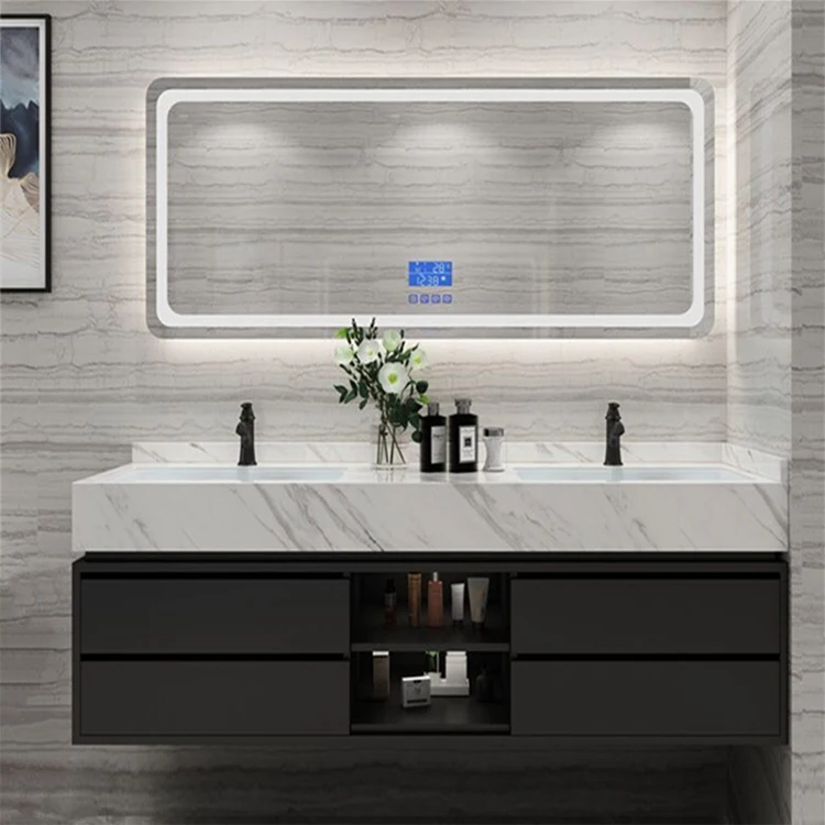 european style modern floating bath top double sink bathroom sets vanity cabinet with sink