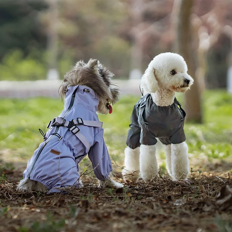 New design  dog raincoat small Pet Dog Raincoat waterproof clothes 4  legs raincoat for pet