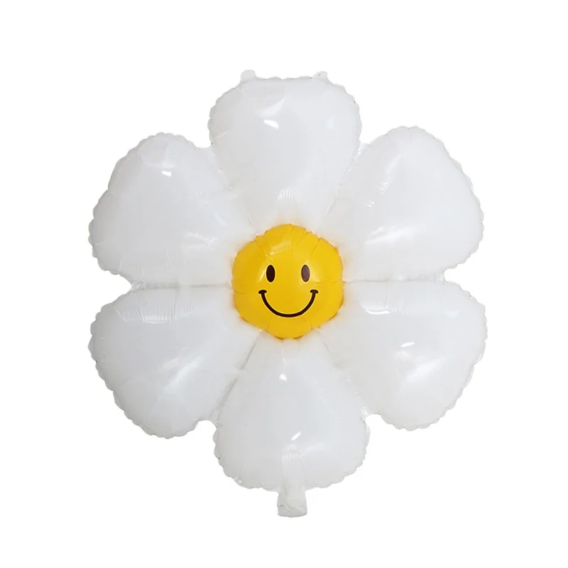baby birthday photo props white flower egg yolk flower balloon New Korean ins small daisy aluminum film balloon