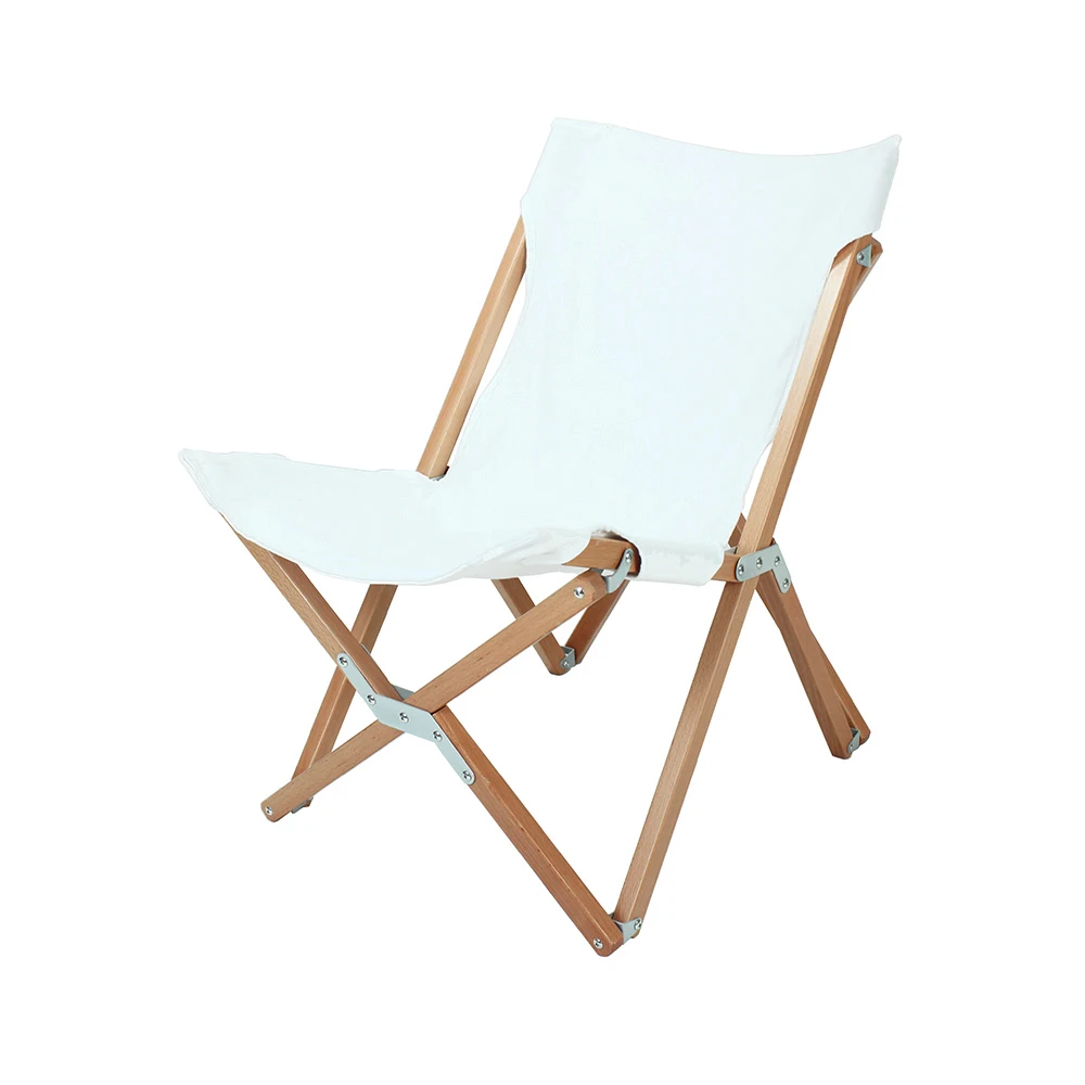 Japan outdoor folding beech portable beach lowseat camping wood butterfly chair