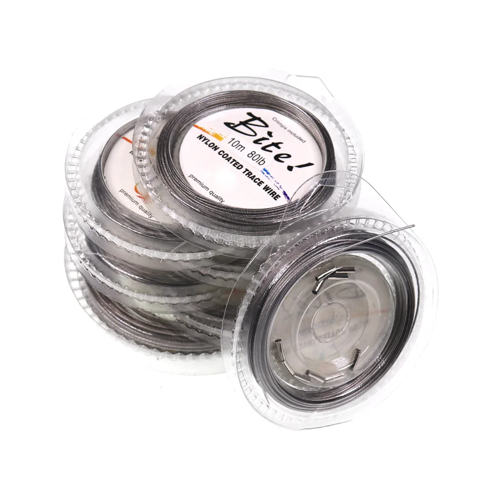 10m Sea 5lb-200lb Steel Fishing Line Soft Anti-bite Stainless Steel Wire 7X Rubber Trace Wire Leader Fishing Line