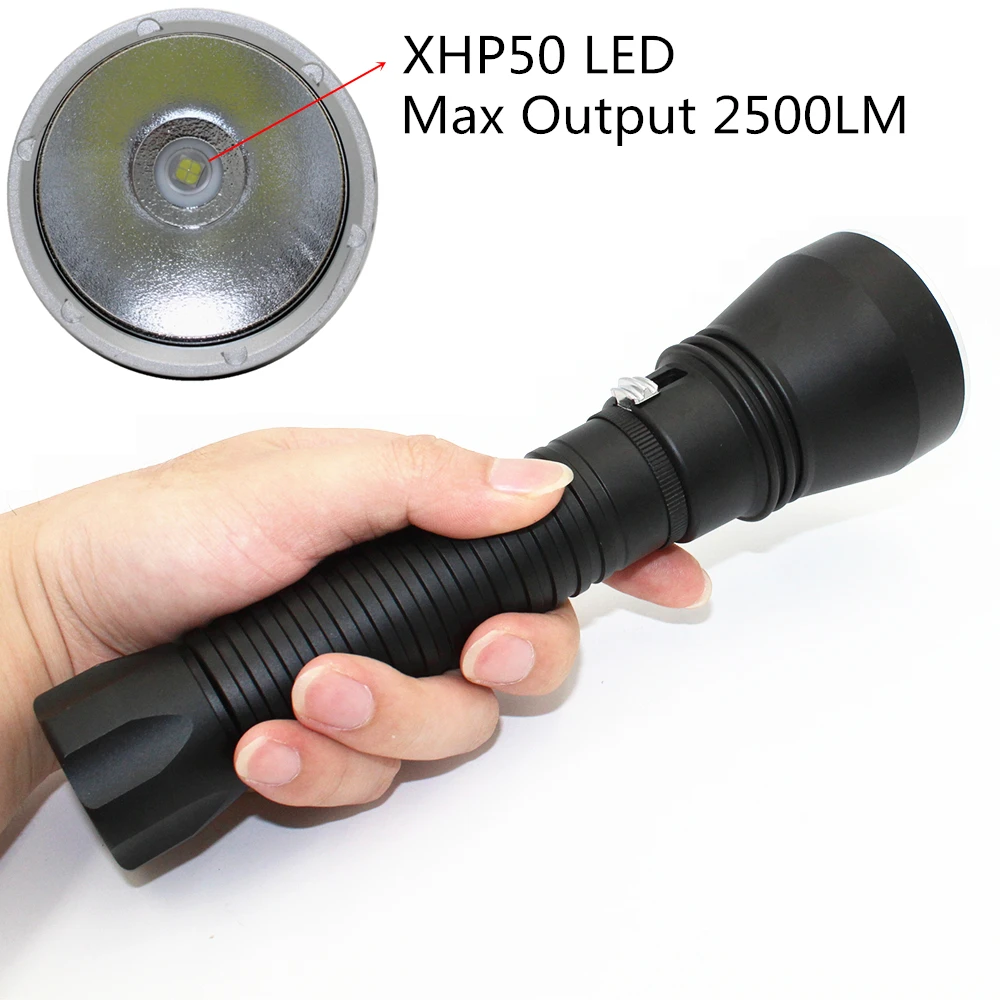 Wholesale High Quality Xhp70 Xhp50 Led 4200 Lumens Yellow/white Light Tactical Waterproof F8 Underwater Diving Flashlight
