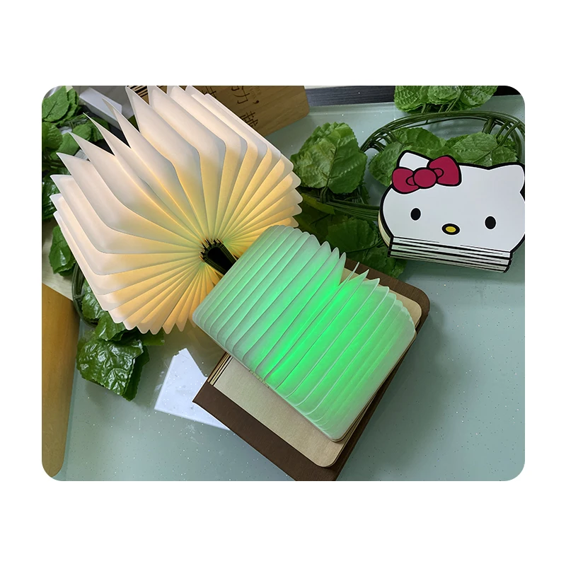 Trending Creative Colorful Wooden Folding Reader Led Light USB Rechargeable Book Lamp