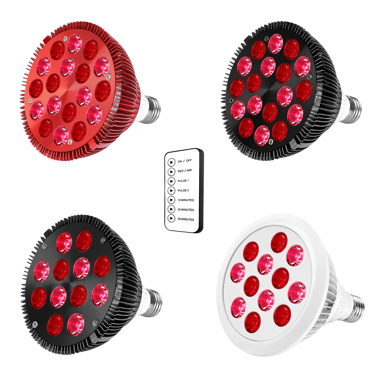 Factory 36W Professional Portable Medical Grade Beauty Near Infrared Pulse Facial Red Led Light Therapy Lamp Bulb For Skin