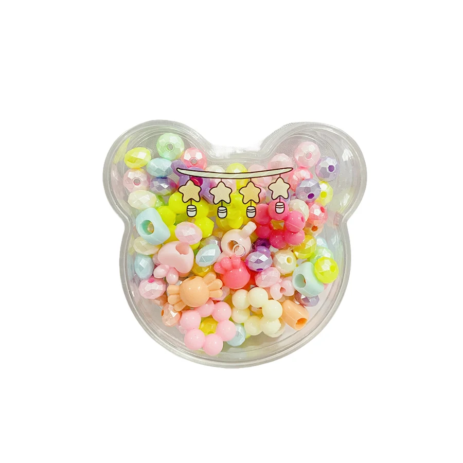 New color acrylic bead plastic beads Kits children jewelry making educational DIY toys wholesale