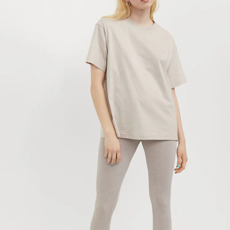 Designer T-shirt Hot-selling Winter Luxury T-shirt 100% Cotton Customized Famous Brand T-shirt Woman Beige Cotton T Shirt