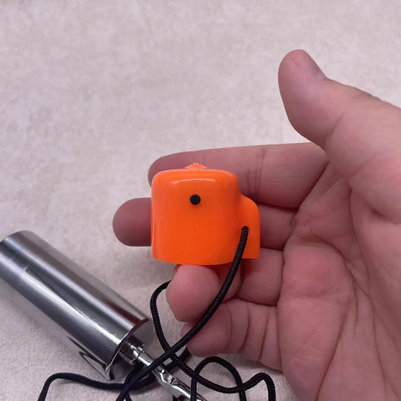 Scuba Rattle Stick Silver with Clip Diving Pointer Stainless Signal Loudest