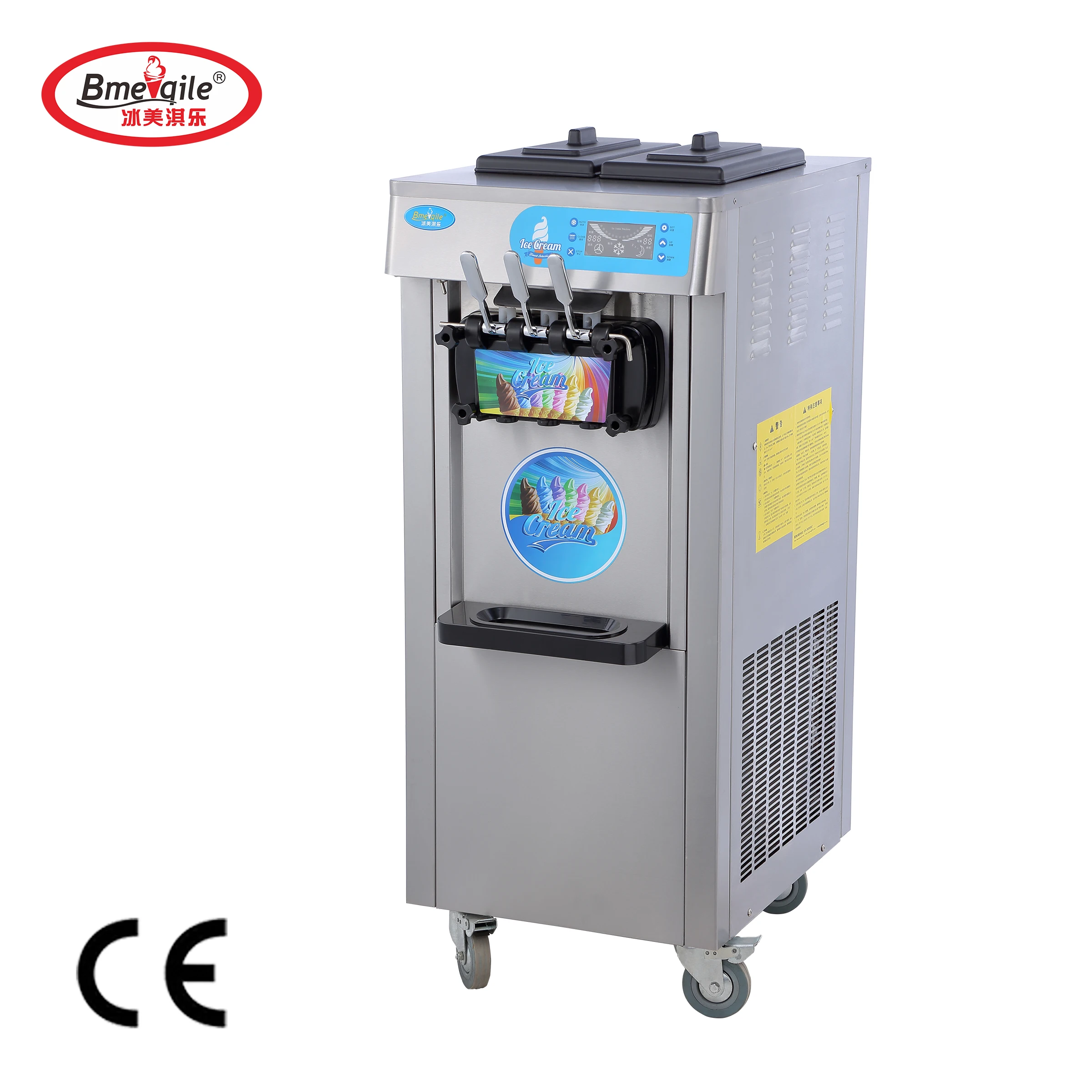 Напольная стойка из нержавеющей стали, машина для производства мороженого с тремя вкусами, распродажа