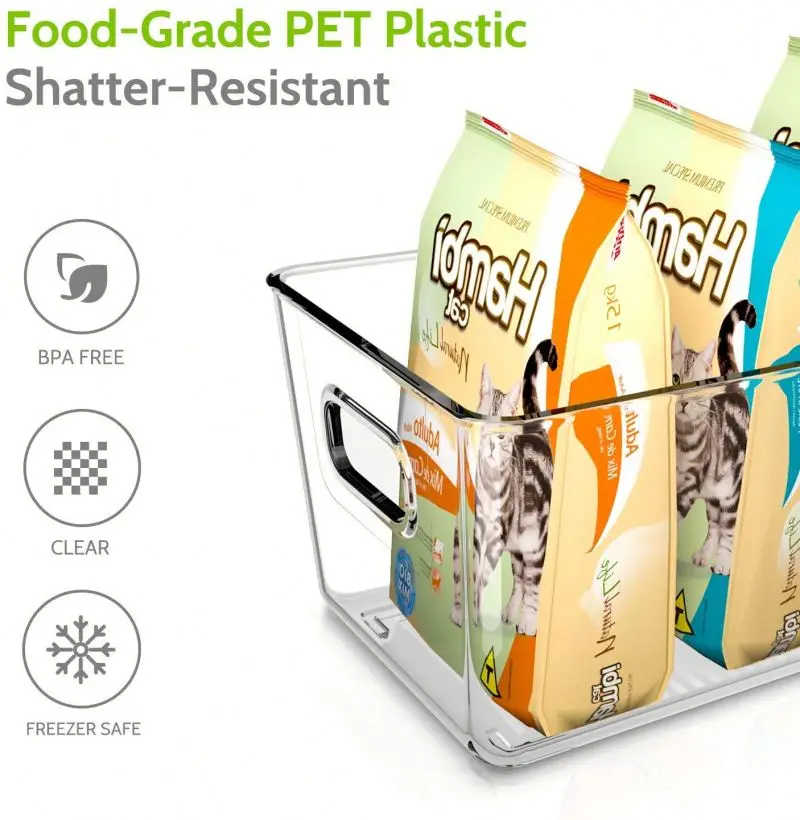 Acrylic Clear Space Plastic Storage Bins Kitchen Pantry Storage Drawers Transparent Fridge Cabinet Refrigerator Organizers Boxes