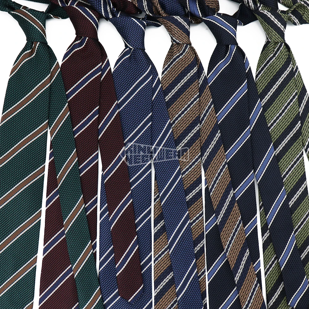 China Classic 3 Fold 100 Silk Jacquard Best Striped Ties Manufacturer Grenadine Silk Neck Tie
