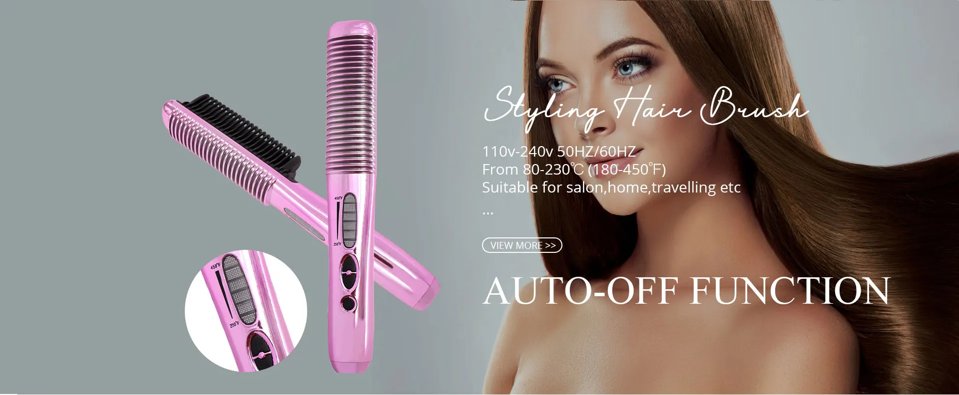 Hot sale Kingworth Best Electric Pink Hair Straightener Brush Professional Thick Magic Straight Comb iron Hot Comb