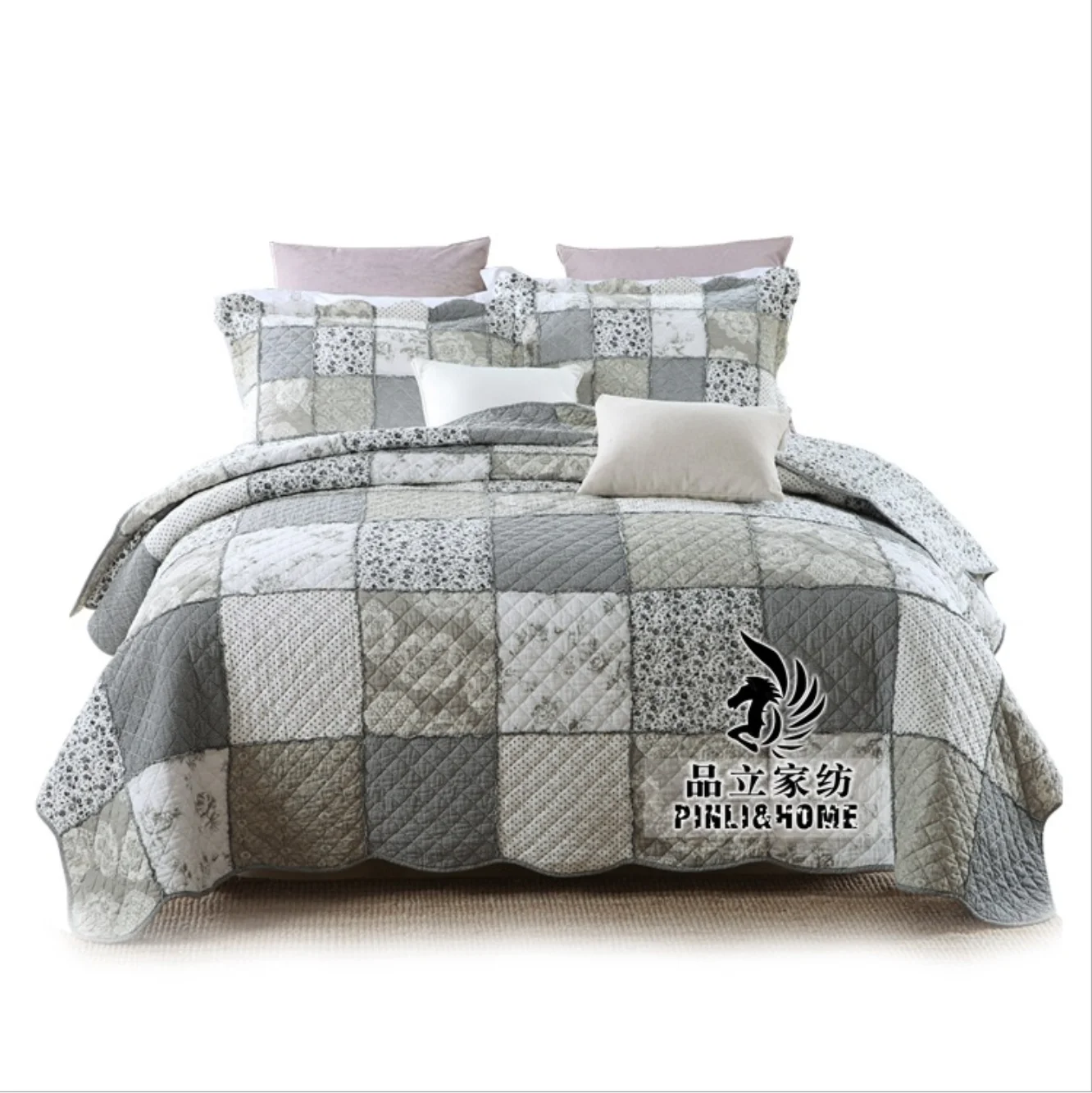 Корейское нескользящее стеганое постельное белье в стиле пэчворк с цветами роскошное постельное белье из промытого хлопка комплект постельного белья из 3 предметов