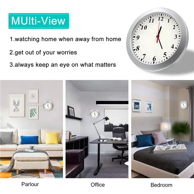 2021 Wifi шпионские настенные часы CCTV камера 1080P 30fps 128 Гб