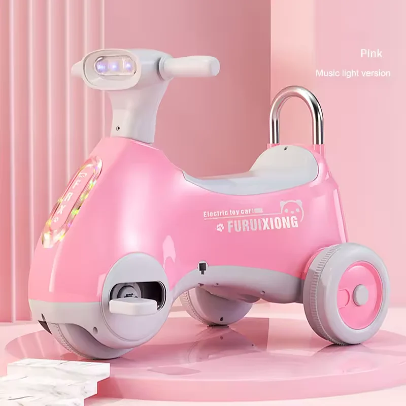 latest Children electric motorcycle male and female baby pedal tricycle battery car with music light toy car