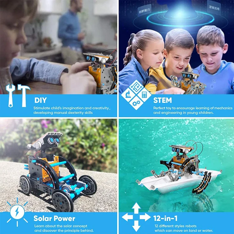 Education Solar Power Robots Toys for boys Educational Toy DIY Science Kits for Kids Gift Building Experiment Robotics Set