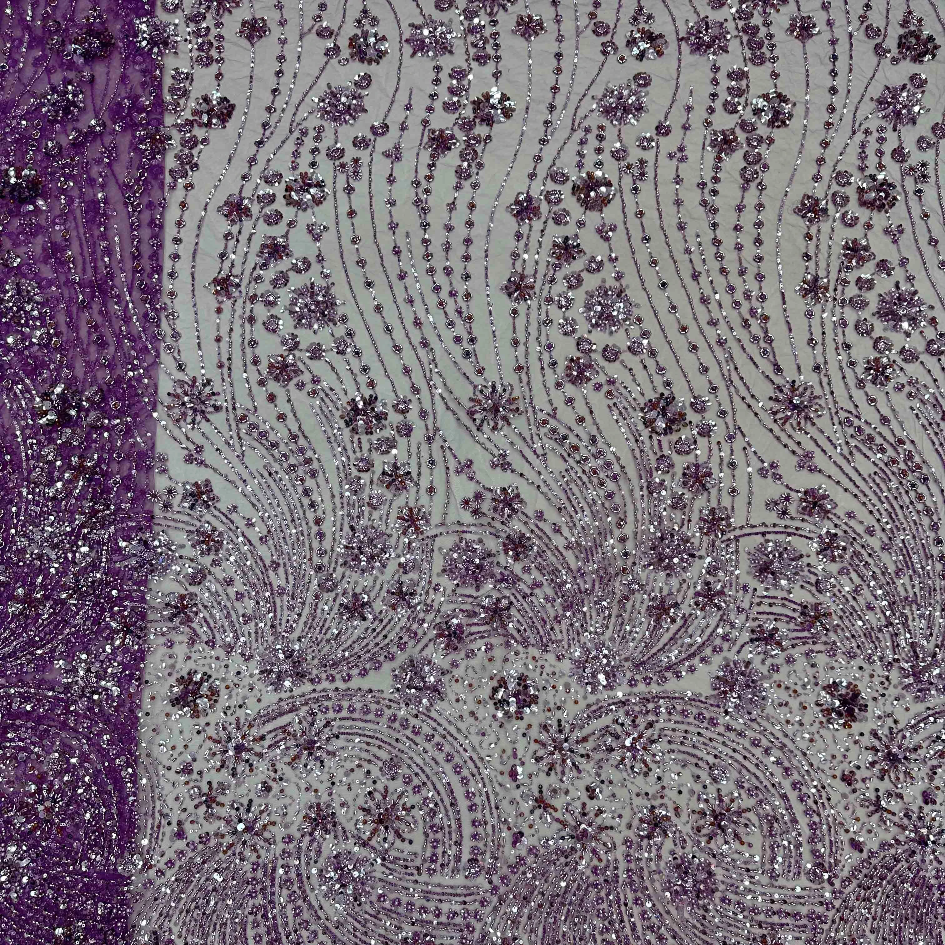 Beaded lace with sequins french bridal lace fabric