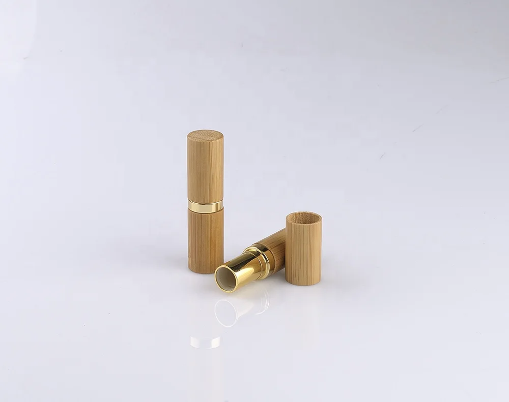 makeup cosmetic packaging Lip stick wooden bamboo case