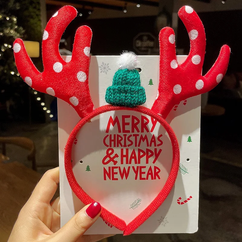 Christmas Headbands Xmas Party Headwear Santa Clause Reindeer Hair Hoop Christmas Costume Accessory
