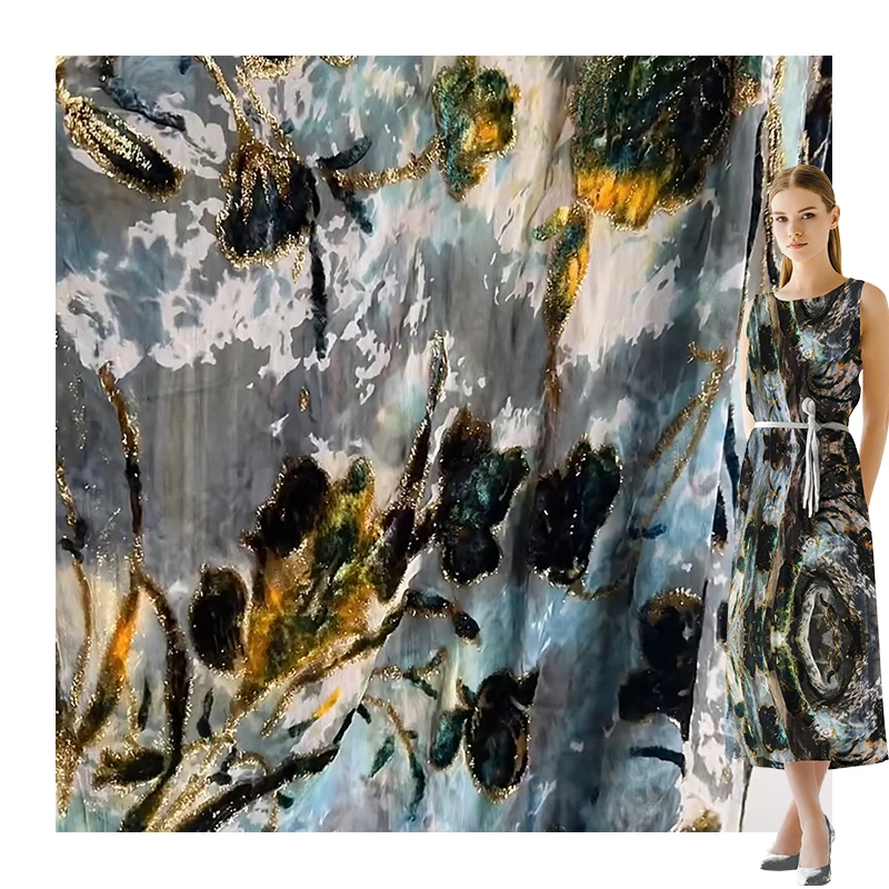 High Quality Luxury Thread Blended Jacquard Pure Silk Dress Fabric for Somalia Dirac Fransawi Suit and Sudanese Fabric