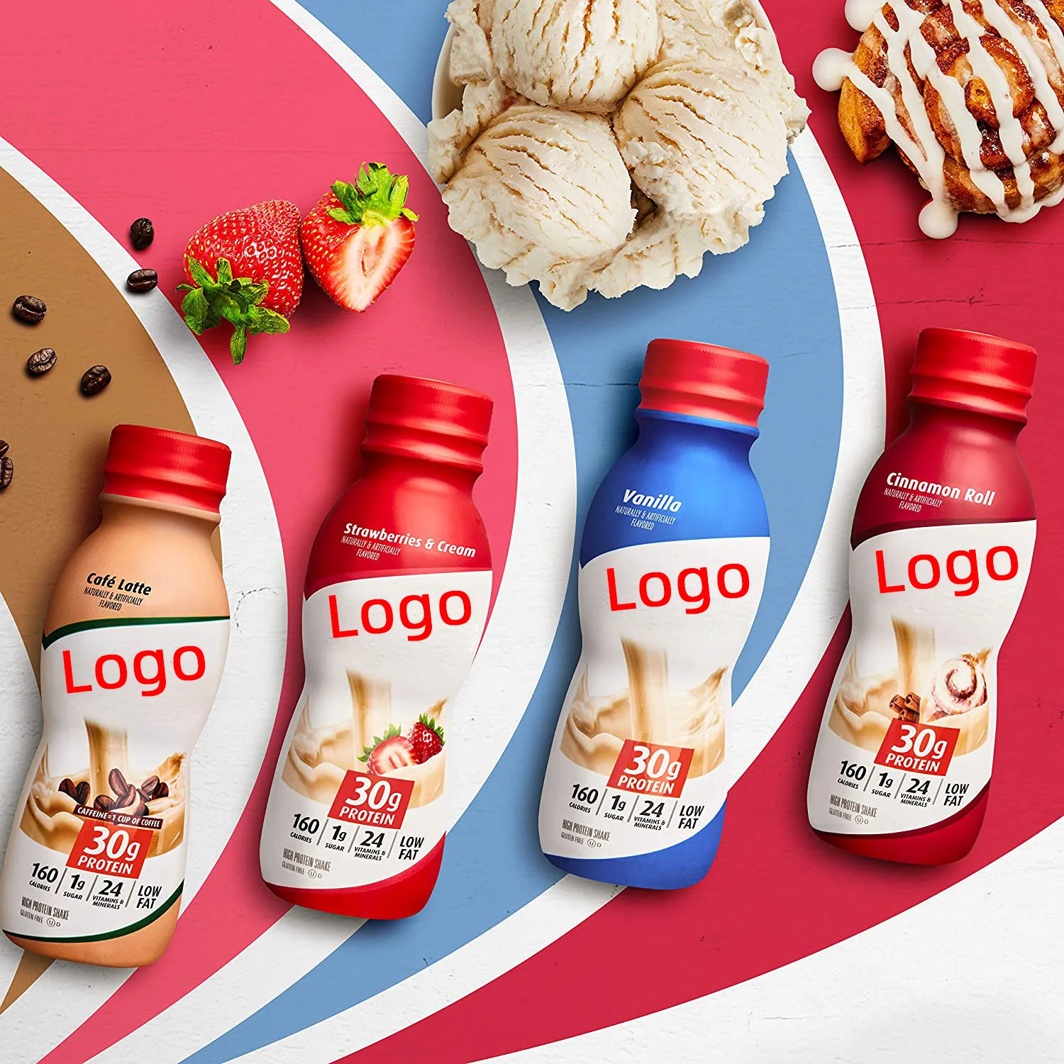 Dietary fiber chubby bottle milkshake nutrition satiety 0 sucrose milk tea flavor protein meal replacement milkshake