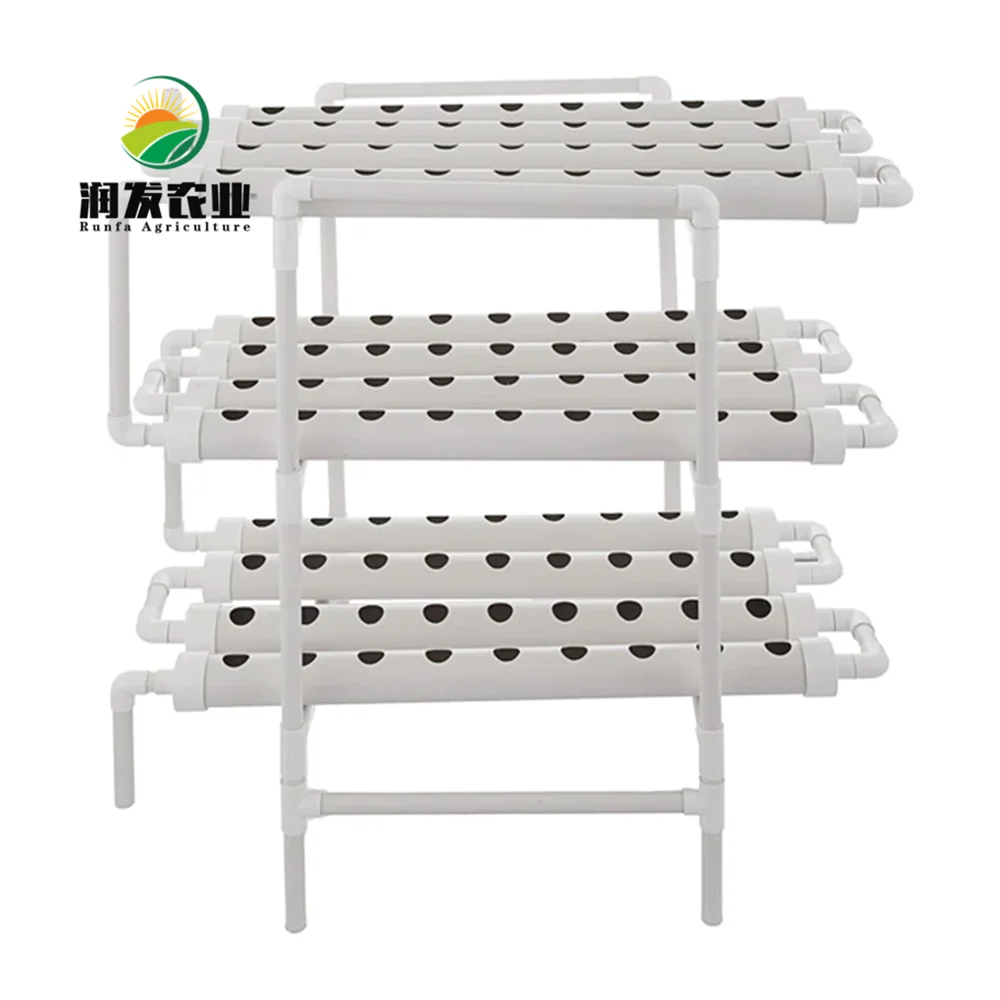 108 Holes 3 Layers Indoor Hydroponics Systems Vertical Grow Tower Nft Channel Microgreen Growing System Growth Rack