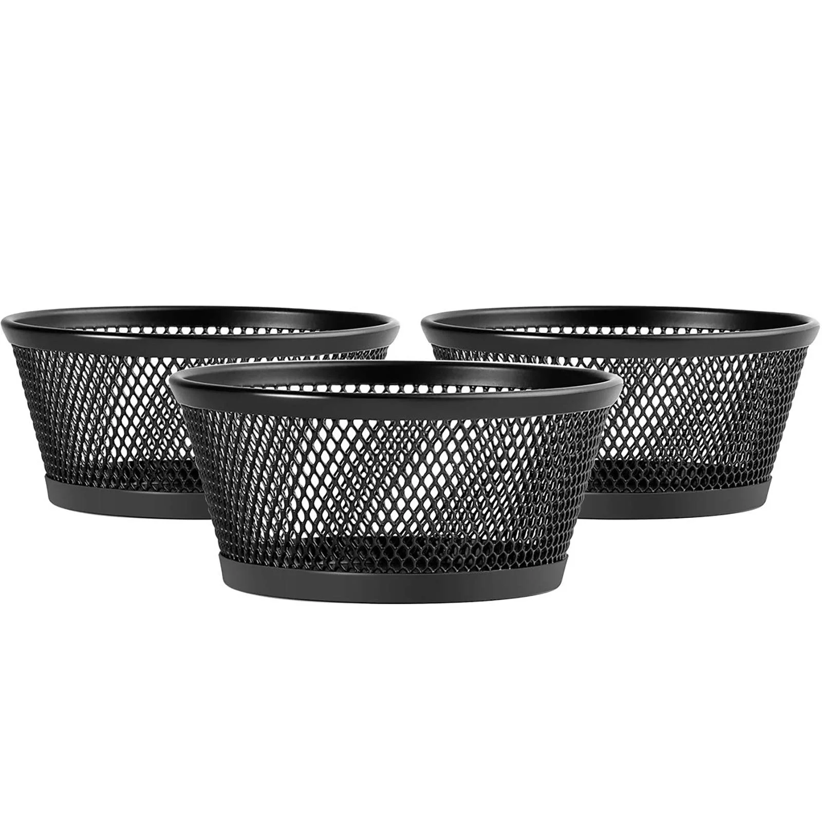 Maxgear 3 упаковки черный сетчатый Настольный канцелярский органайзер зажим держатель для чашки Круглый