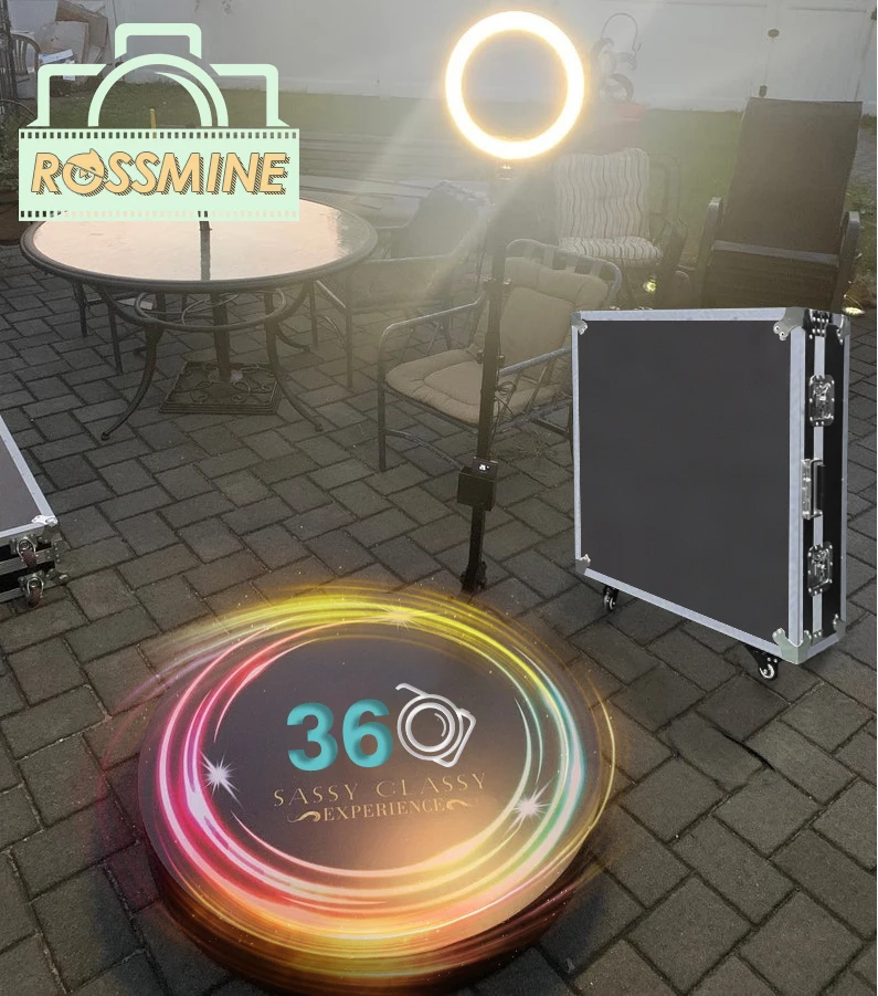 Rossmine 80cm 100cm 115cm 360 booth photobooth display portable ringlight video photobooth stanchions 360 photobooth photo booth