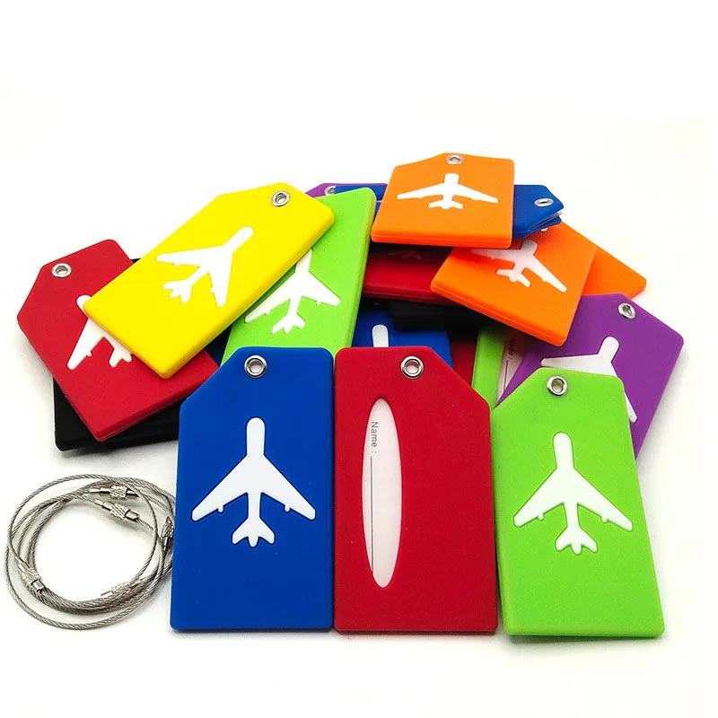wholesale hot sale in stock silicone pvc pu leather customized airplane luggage tag