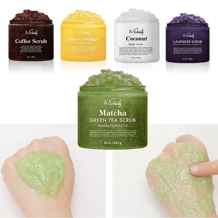 Oem Private Label bodyscrub set 100% natural organic skin exfoliating whitening sherbet dead sea salt body scrub