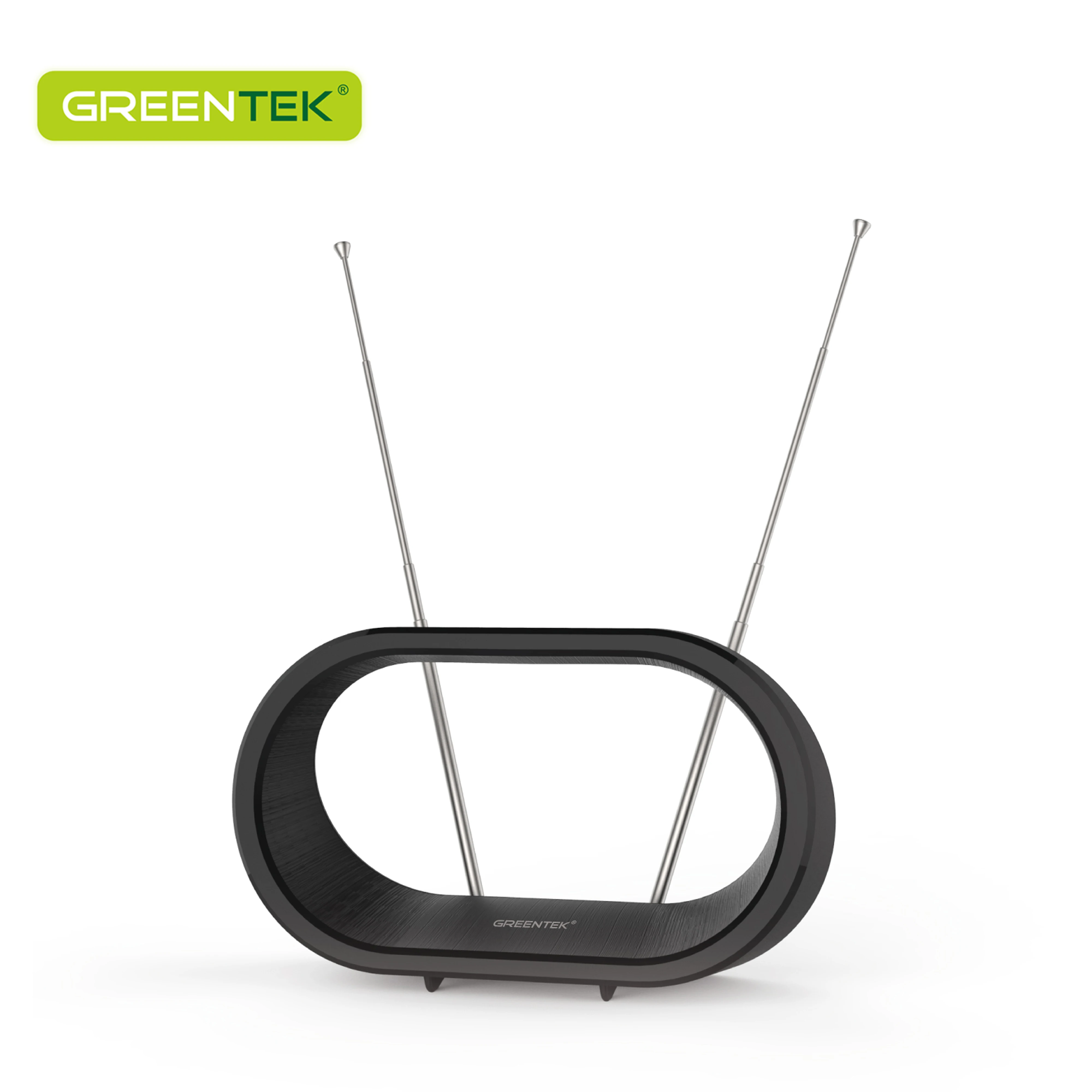 GREENTEK Modern Loop Rabbit Ears 4K 1080P VHF UHF HDTV Indoor Digital Antenna with Amplifier