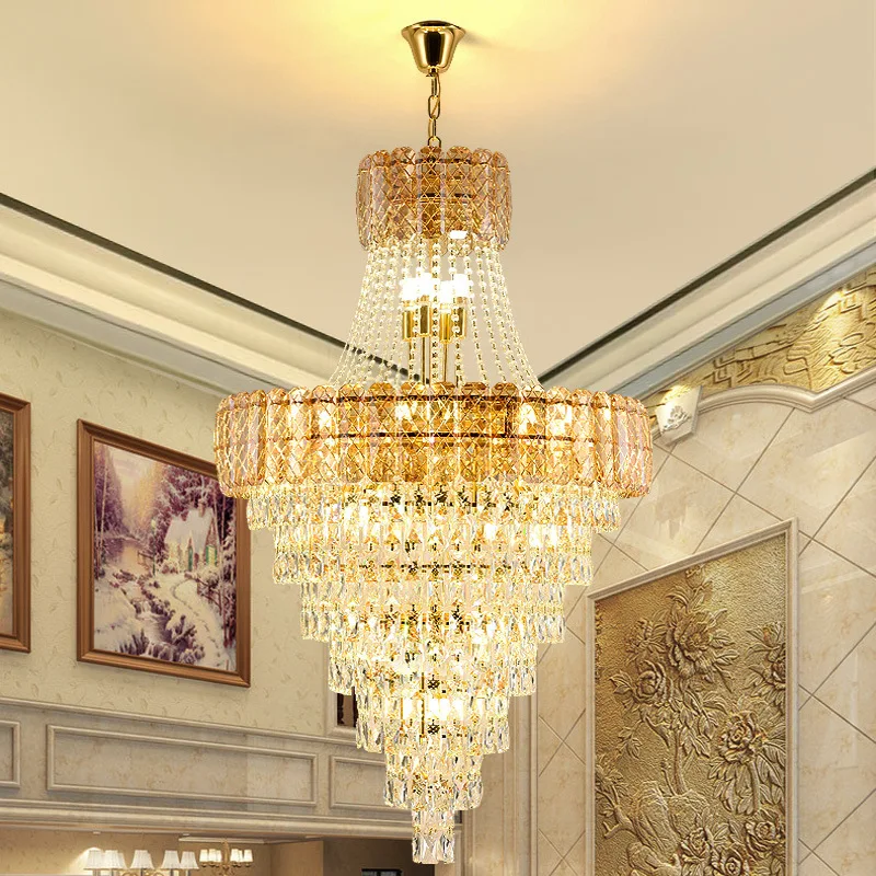 Living Room Villa Crystal Decorative Chandelier Modern Pendant Luxury Large K9 Crystal Chandelier Ceiling Luxury Hanging Lights
