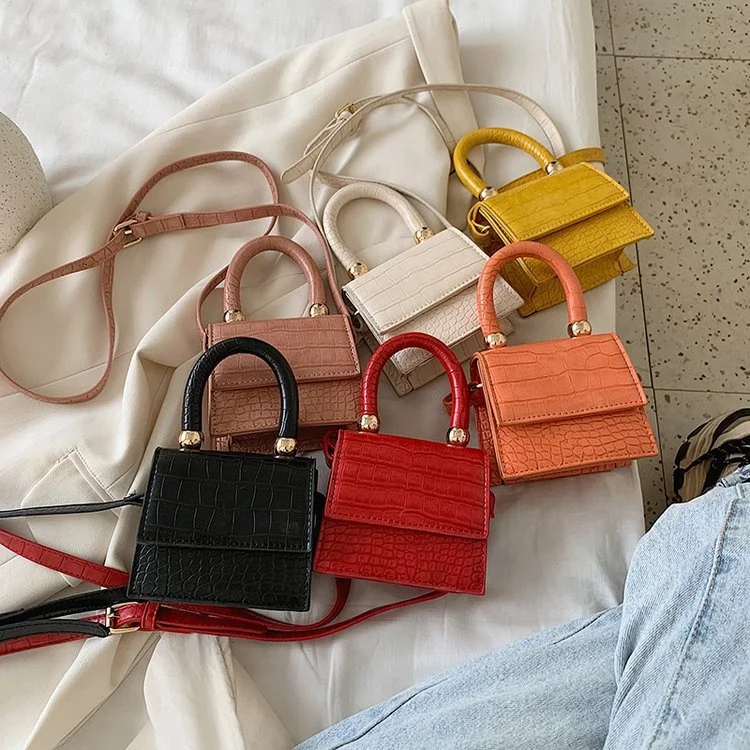 
Mini Crocodile Grain Crossbody Shoulder Bags PU Leather Small Square Purse Handbag 