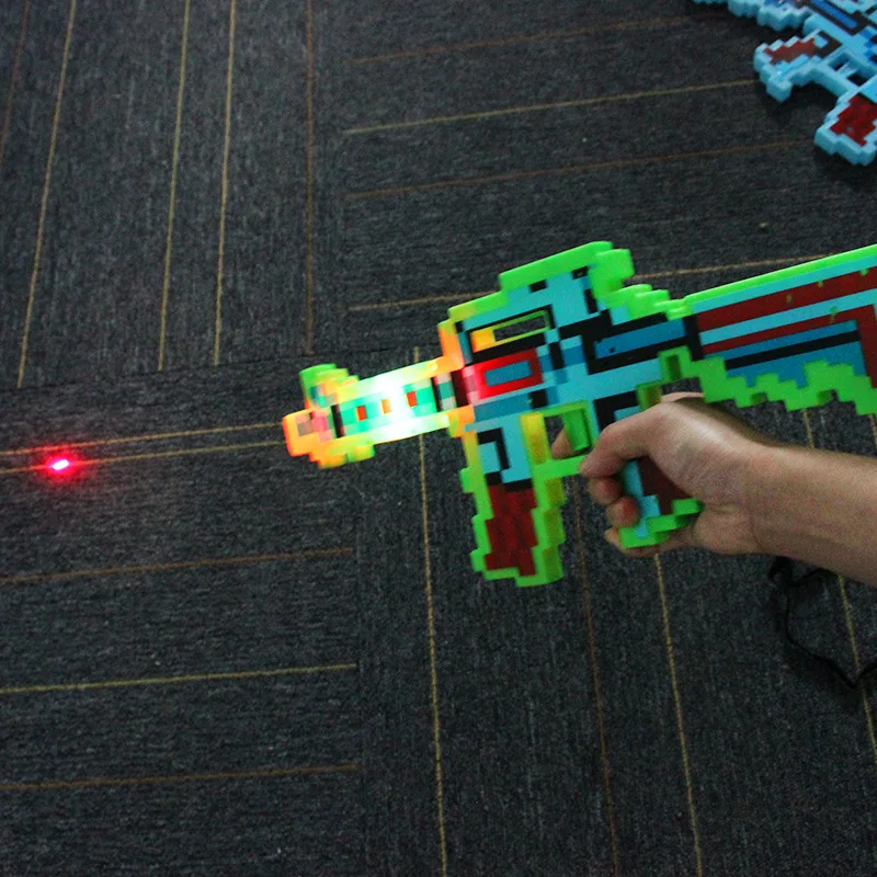 RTS LED Flashing Mosaic Pixel gun Wars Lightsaber With Sound Light up toys For Kids Boys