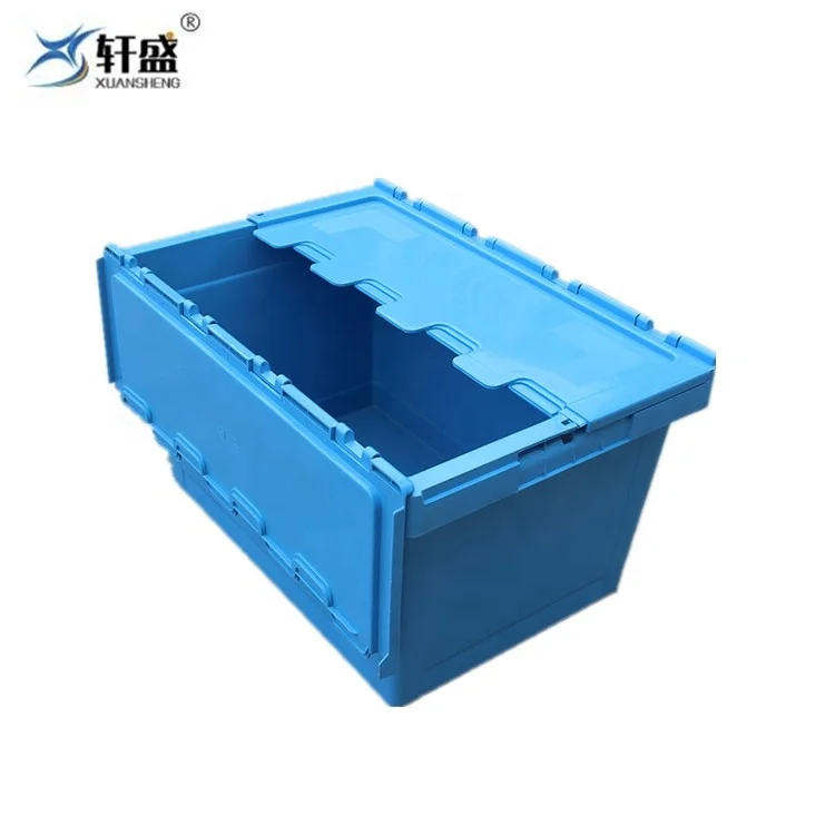 Wholesale 70L Heavy Duty Solid Moving Plastic stacking Boxes with PP Material