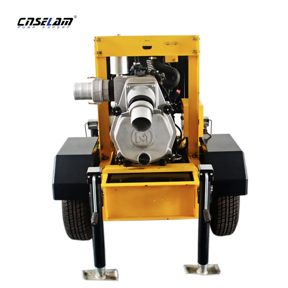 Self-priming silent compartment diesel  trailer pump truck for drainage