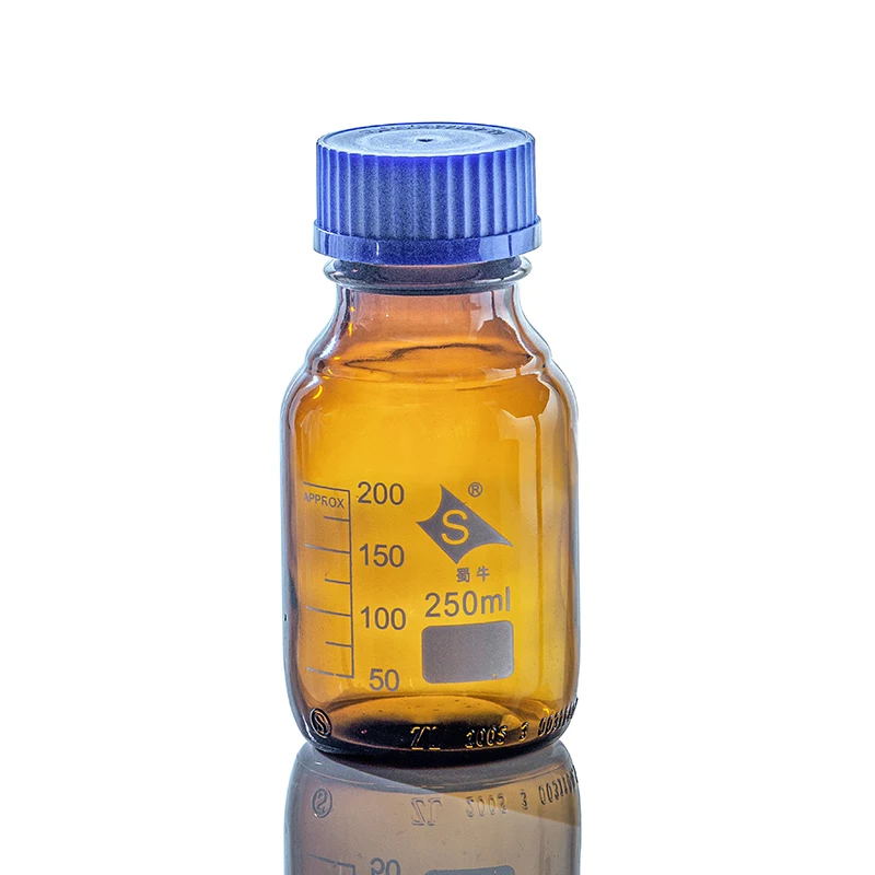 Custom 1000ml Amber High Borosilicate Glass Laboratory Reagent Bottles Mobile Phase Glass Bottle For Solvent