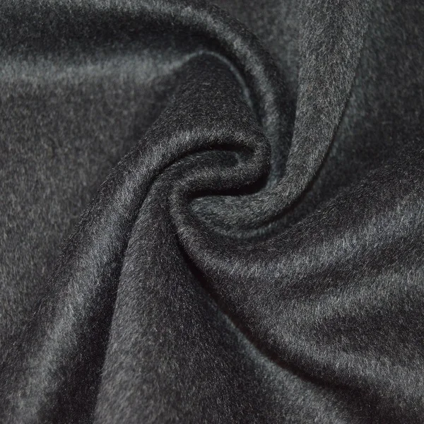 wool60% single face solid woolen cloth one side plain dyed color wool fabric mid weight woven fleece for overcoat dress jacke