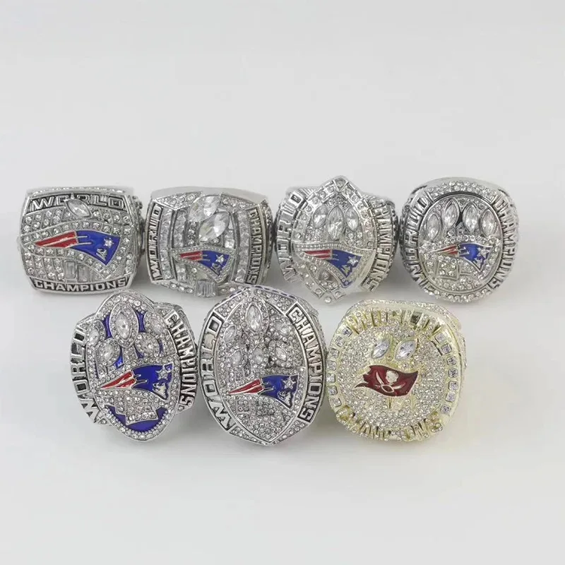 Custom Nfl Football Championship Ring Bretton MVP England Patriots Tampa Bay Buccaneers Championship Ring Alloy Jewelry Ring set
