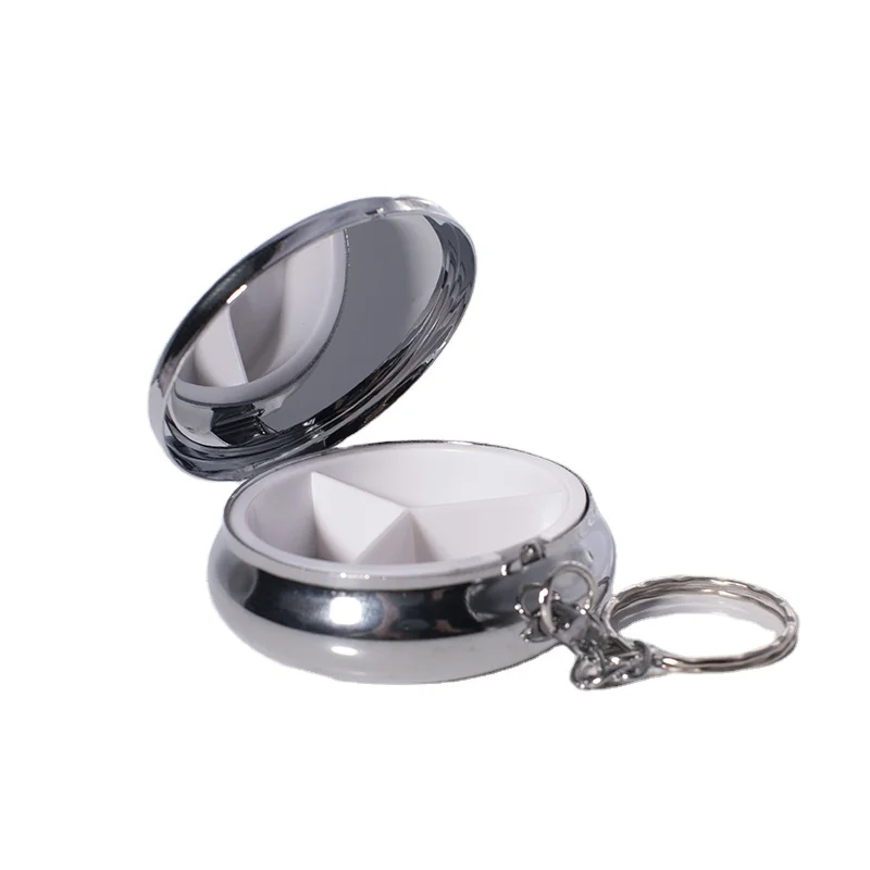 Portable Pocket Mini Metal Pill Storage Cases Purse Daily Small Case Sublimation Pill Box Keychains